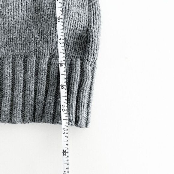 TNA Womens Aztec Nordic Lambswool Foldover V-neck Long Sleeve Sweater Gray Small - Picture 7 of 7